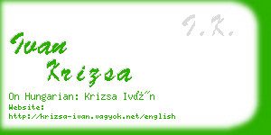 ivan krizsa business card